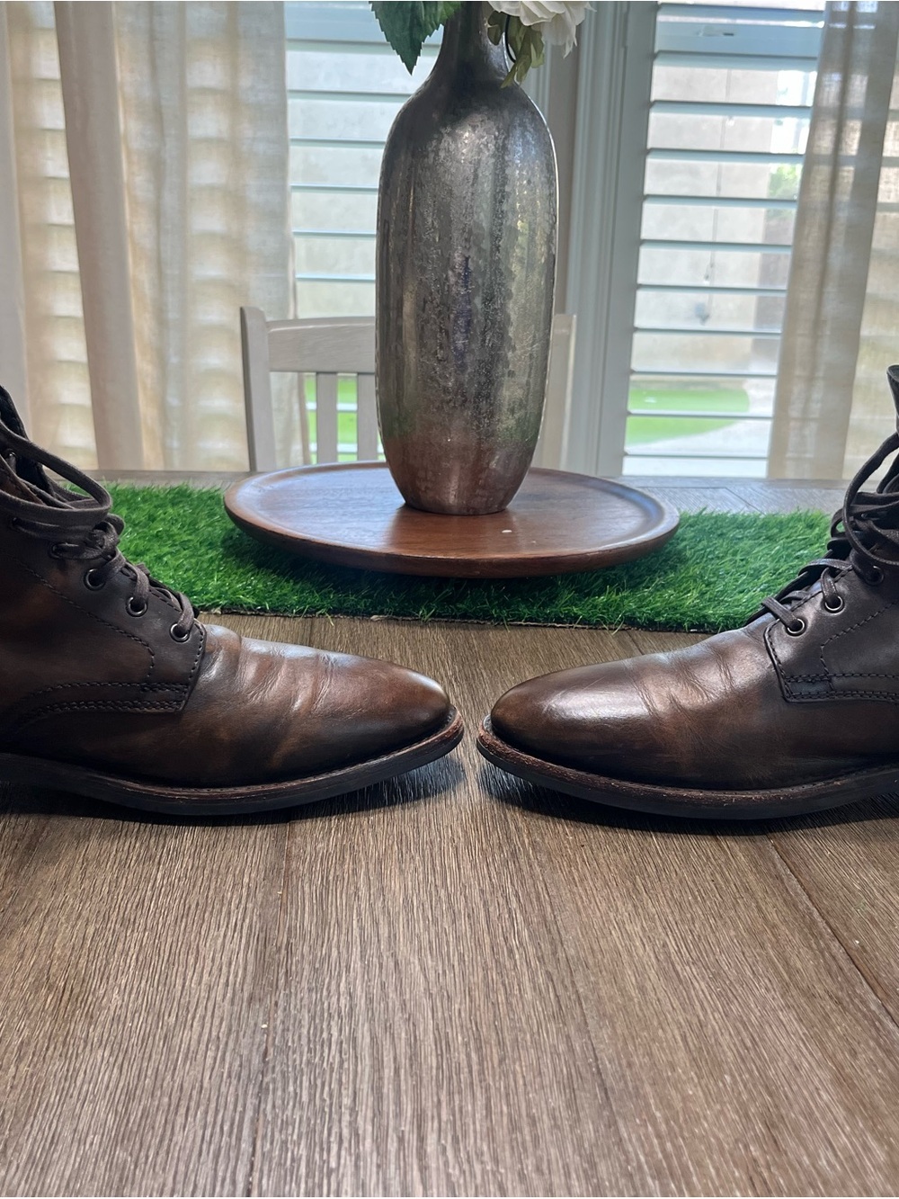 Thursday Boot Company Dark Brown Leather Lace-Up Boots Size 12.5